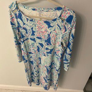 Lilly Pulitzer Knit Coral Print Dress (SZ: M)